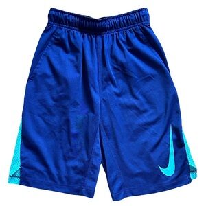 Nike Kids Athletic Shorts in Blue with Teal Accents